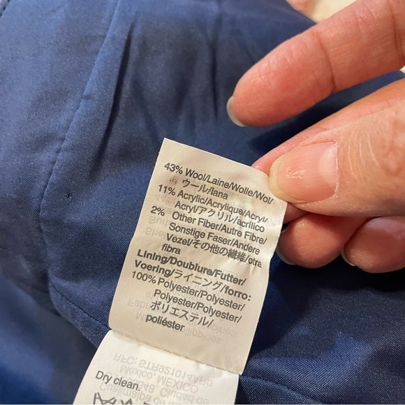 J.Crew Mercantile Navy Pint and Grey Plaid Ruffle Front Wool Blend Mini Skirt 10 - Picture 9 of 10